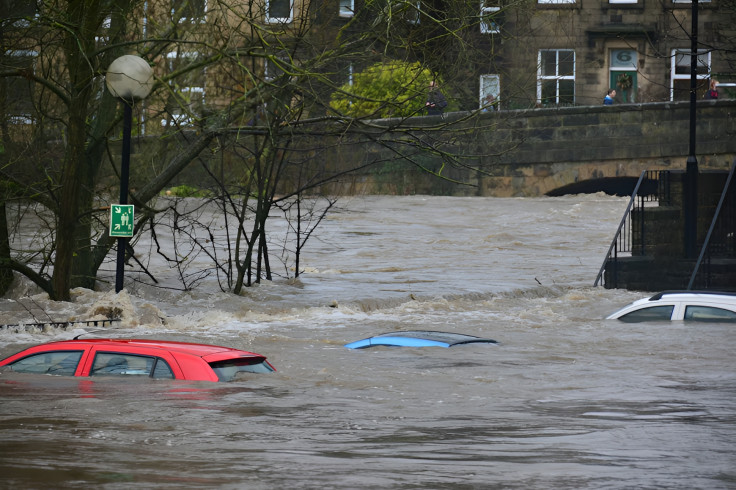 Cars Submerged Due to Severe Flooding