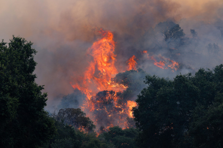 The Sandy fire burns in background near Simi Valley on