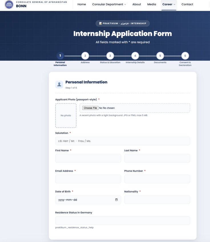 Afghanistan Internship