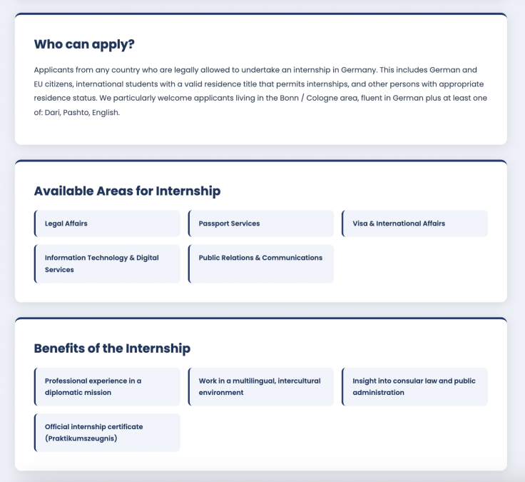 Afghanistan Internship