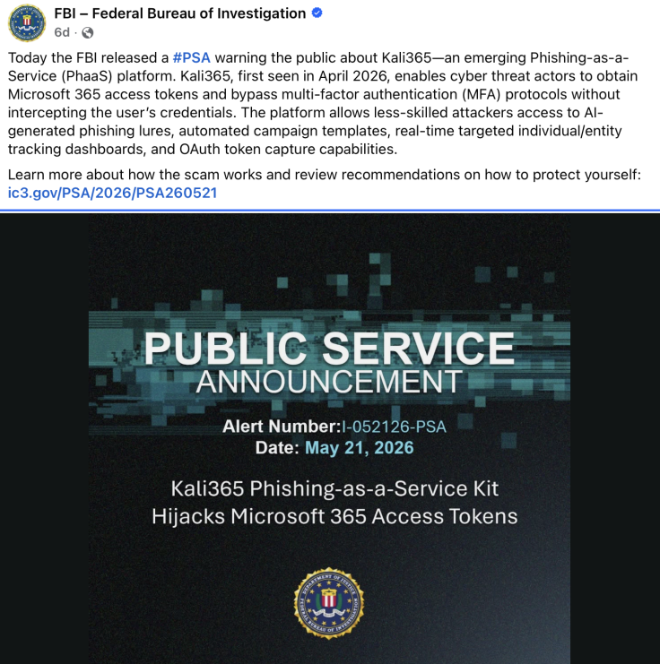 FBI Facebook Post