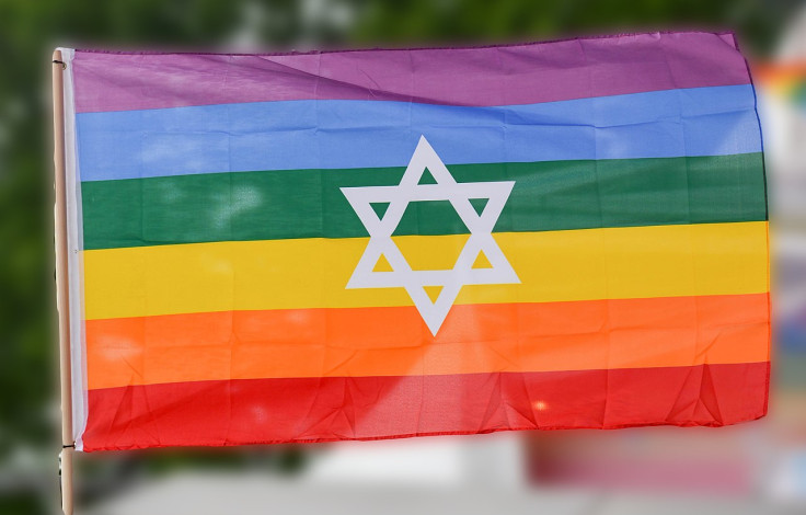 Pride Flag and Jewish Symbol