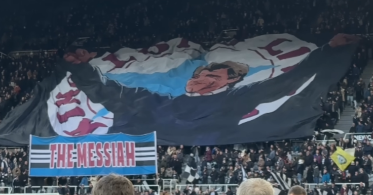 Newcastle fans' banner for Kevin Keegan