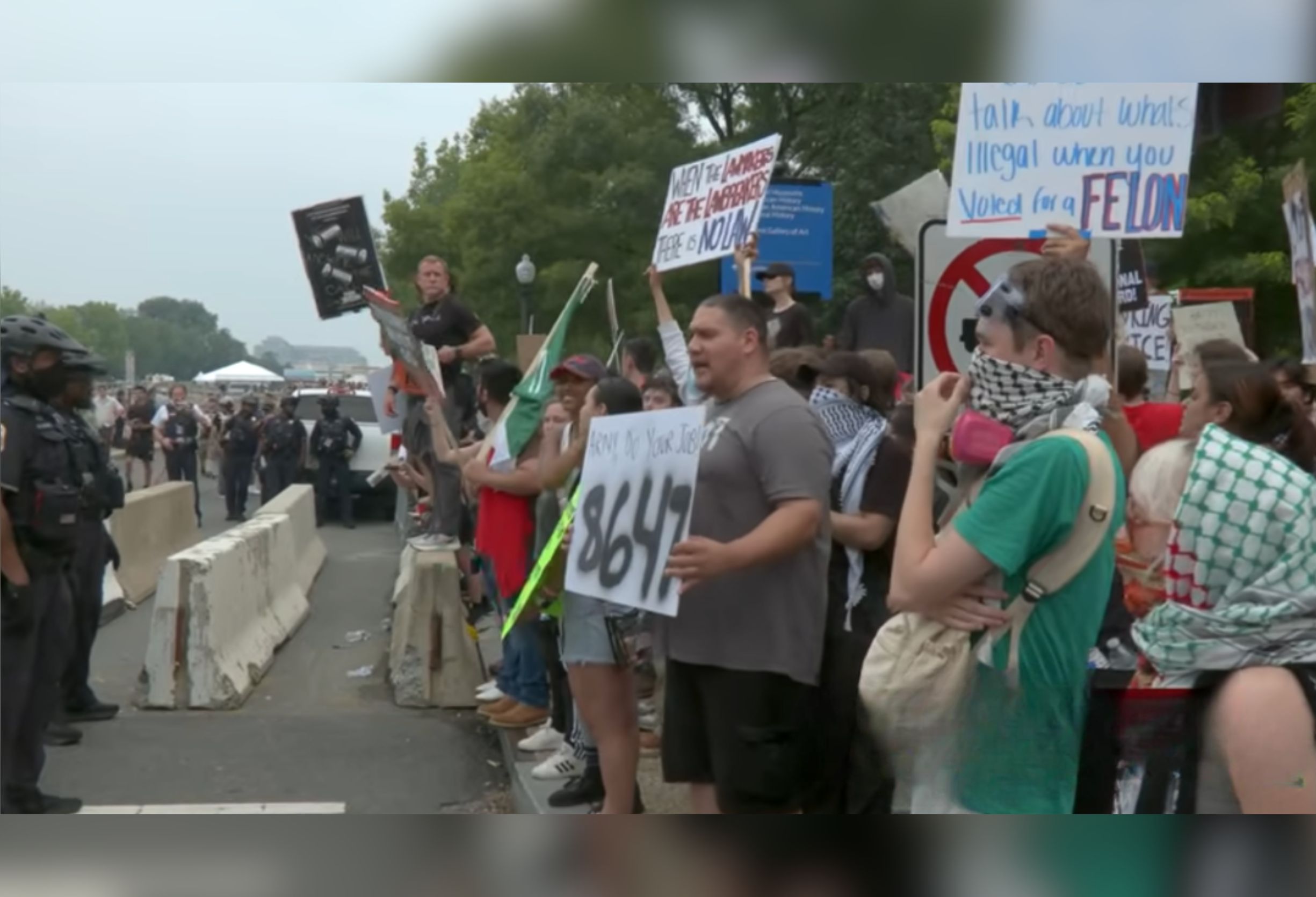 Judge Says Evidence Falls Short in '8647' Flag Threat Claims Against Protesters