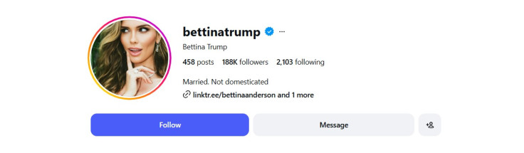 Bettina Trump’s Instagram Profile After Donald Trump Jr. Wedding Caption: