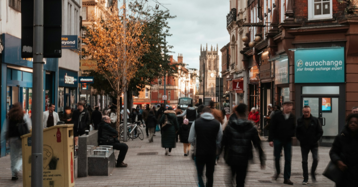 Street scene in Leeds, UK