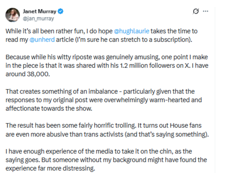 Janet Murray's X post