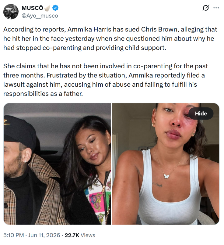 Chris Brown, Ammika Harris Rumour