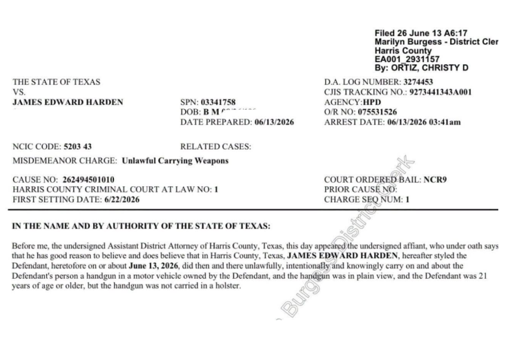 harden arrested