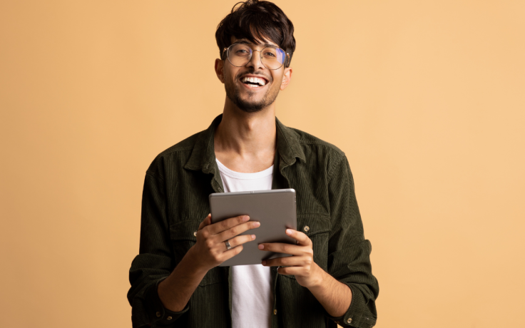 Man holding a tablet