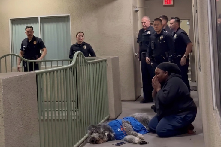 Marie Marseille mourns her dog Jameson after the LAPD shooting