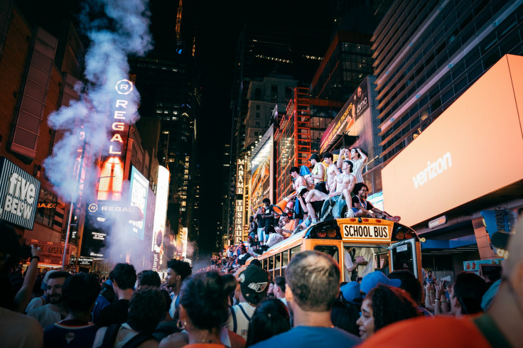 People celebrating in New York