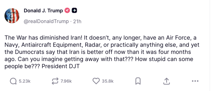 Donald Trump's Truth Social Post