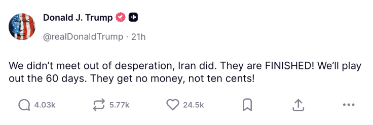Donald Trump's Truth Social Post