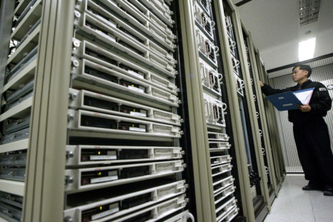 A South Korean engineer checks the status of an Internet server system providing broadb..
