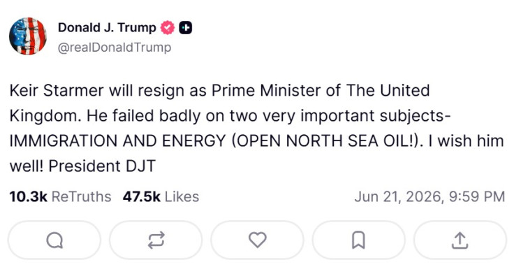 Trump Truth Social post