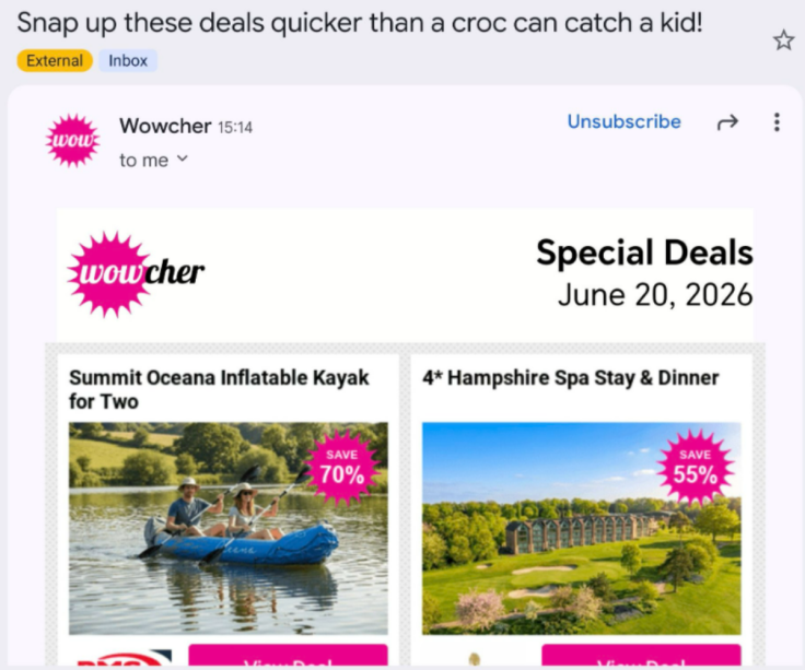 WOWCHER EMAIL SCREENSHOT