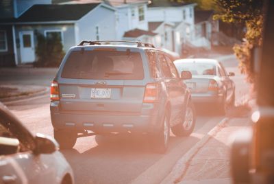car parked on street