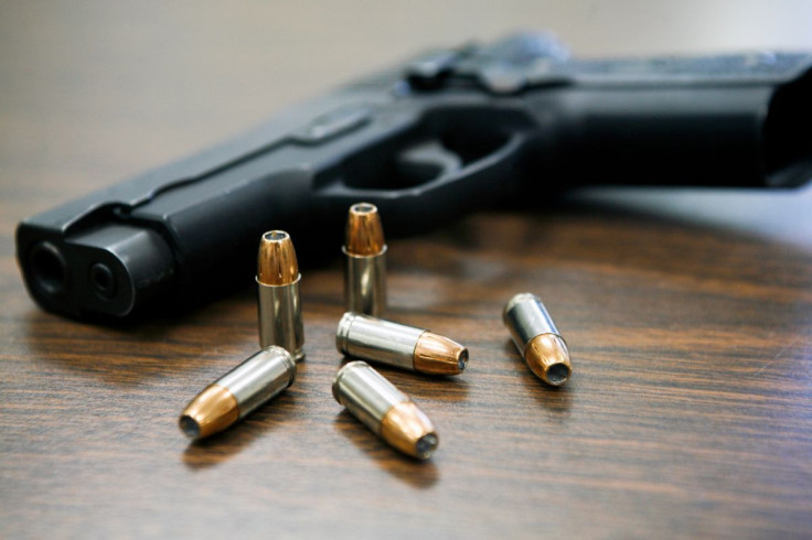 Handgun on a table