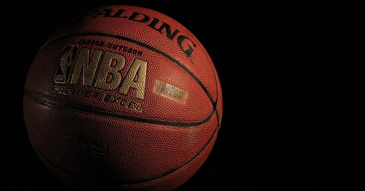 Close-up of an NBA basketball