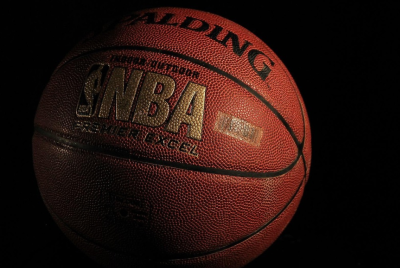 Close-up of an NBA basketball