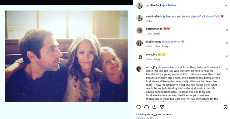 Caroline Flack shared this smiling siblings snap with brother Paul