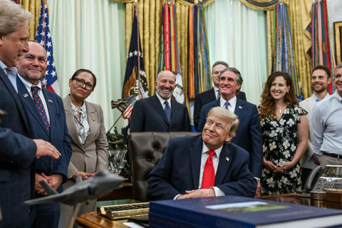 Donald J. Trump signs a proclamation to restore commercial fishing