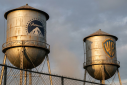Paramount and Warner Bros. Discovery studio water towers photographed