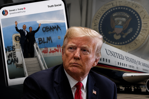 Trump, Barack Obama and Air Force One