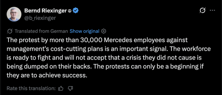 German protest tweet