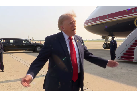 President Trump Gaggles with Press
