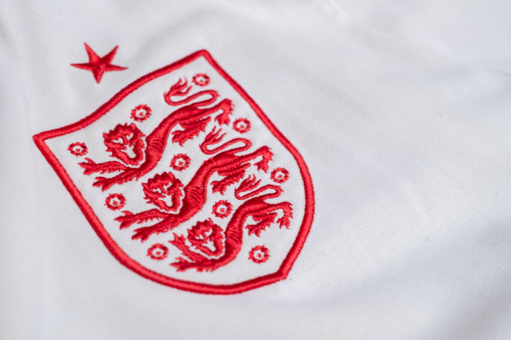 Detailed look at the England national football team's emblem.