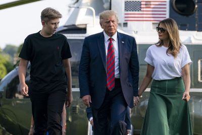 Donald, Melania and Baron Trump