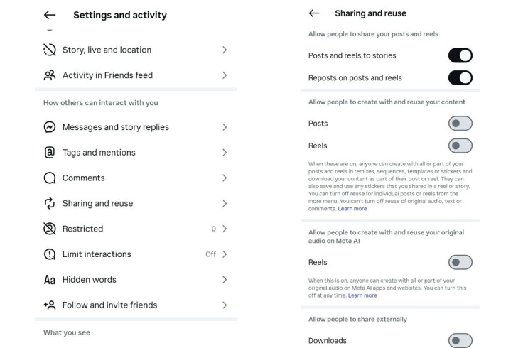 Instagram Settings