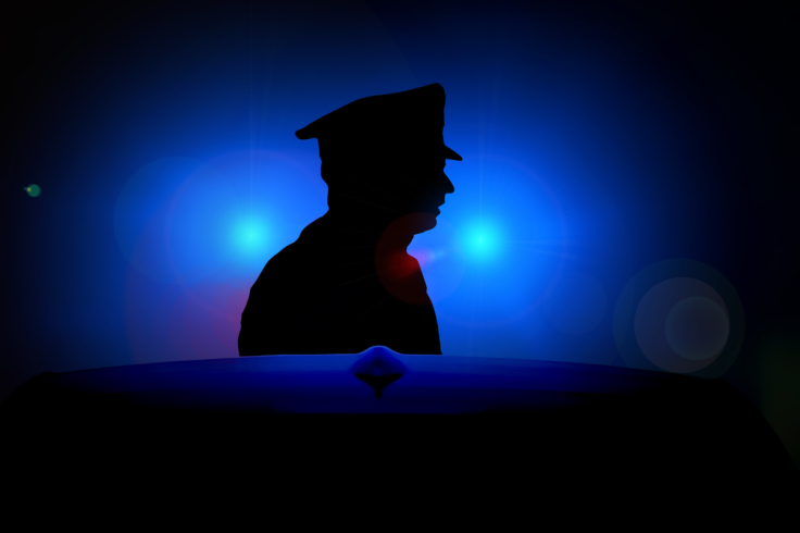 Blue Police Siren and Officer Illustration