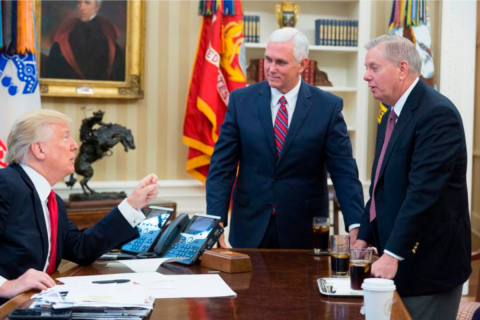 President Trump, VP Pence and Senator Lindsey Graham
