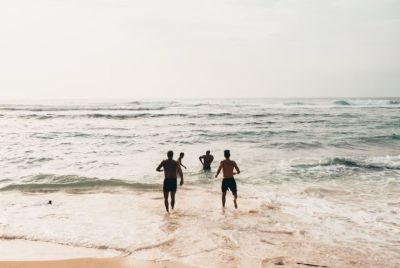 Ocean with people