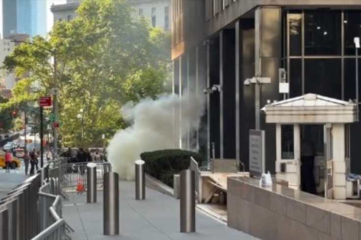 An incendiary device was set off outside 26 Federal Plaza