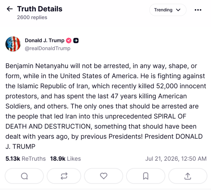 Trump's Truth Social Post