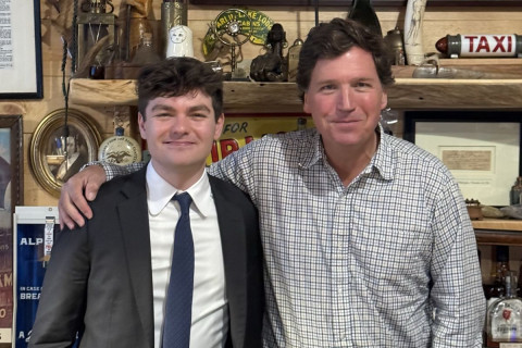 Nick Fuentes and Tucker Carlson