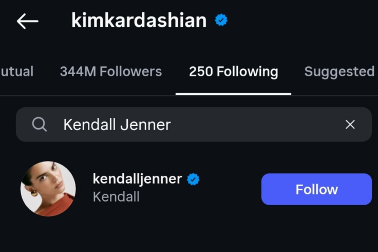 Kim Kardashian Still Follows Kendall Jenner