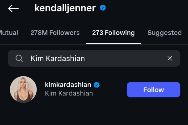 Kendall Jenner Still Follows Back Kim Kardashian
