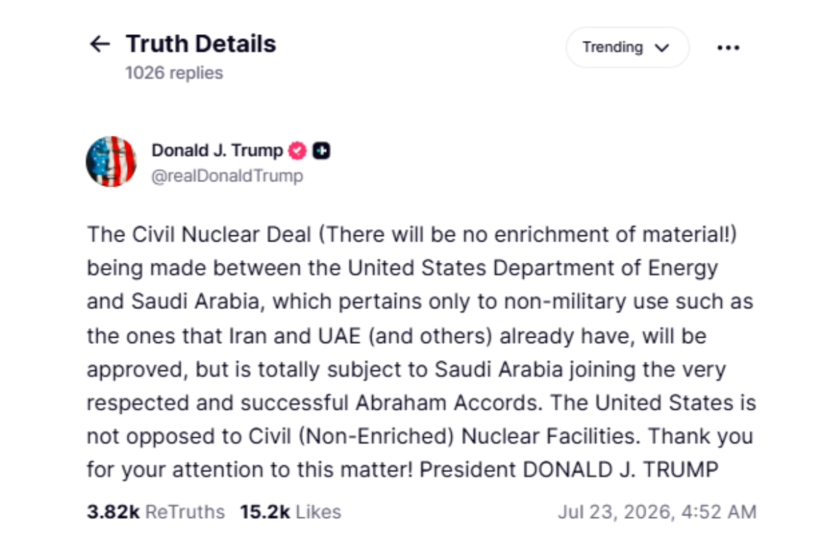 Saudi Arabia's US Nuclear Deal Aims to Free Up Oil Reserves as Economy Leans Beyond Crude
