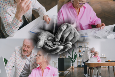 An older person reviewing pension paperwork