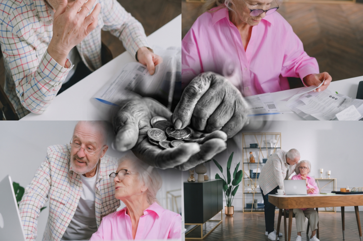 An older person reviewing pension paperwork