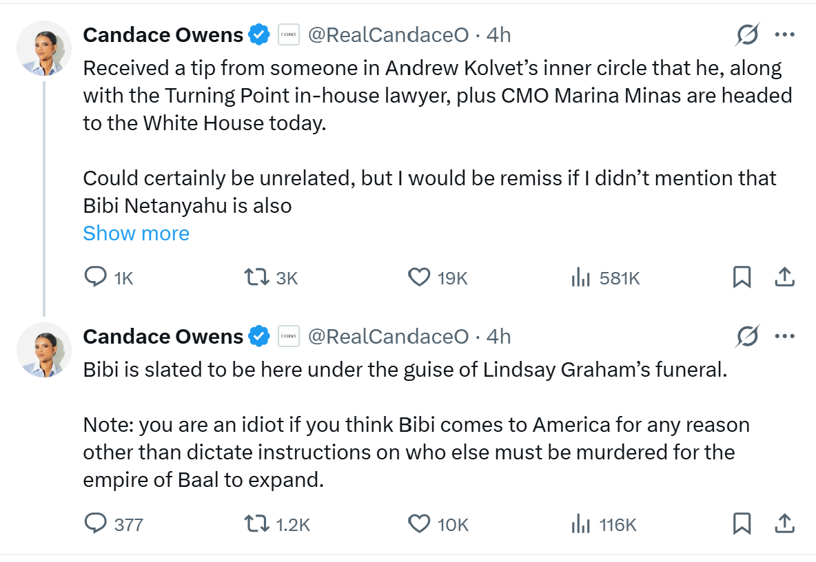 TPUSA's Andrew Kolvet Denies White House Visit After Candace Owens Claims Tip Ahead of Netanyahu Visit