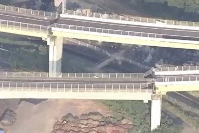 Bridge destroyed in Japan quake that hit on 28 July