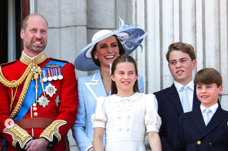 Prince William and Kate Middleton together with their children