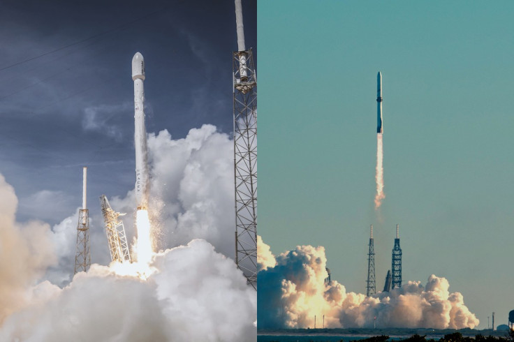 SpaceX Falcon 9 and a Blue Origin