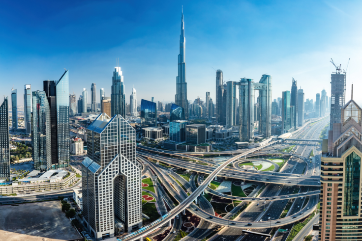 Burj Khalifa in Dubai downtown business skyscrapers highrise